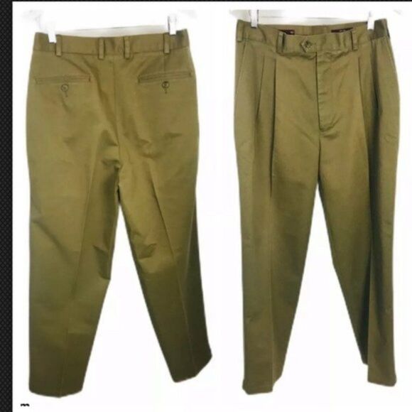 Nordstrom Khaki Pleated Dress Pants Slacks Mens Y - Picture 1 of 5